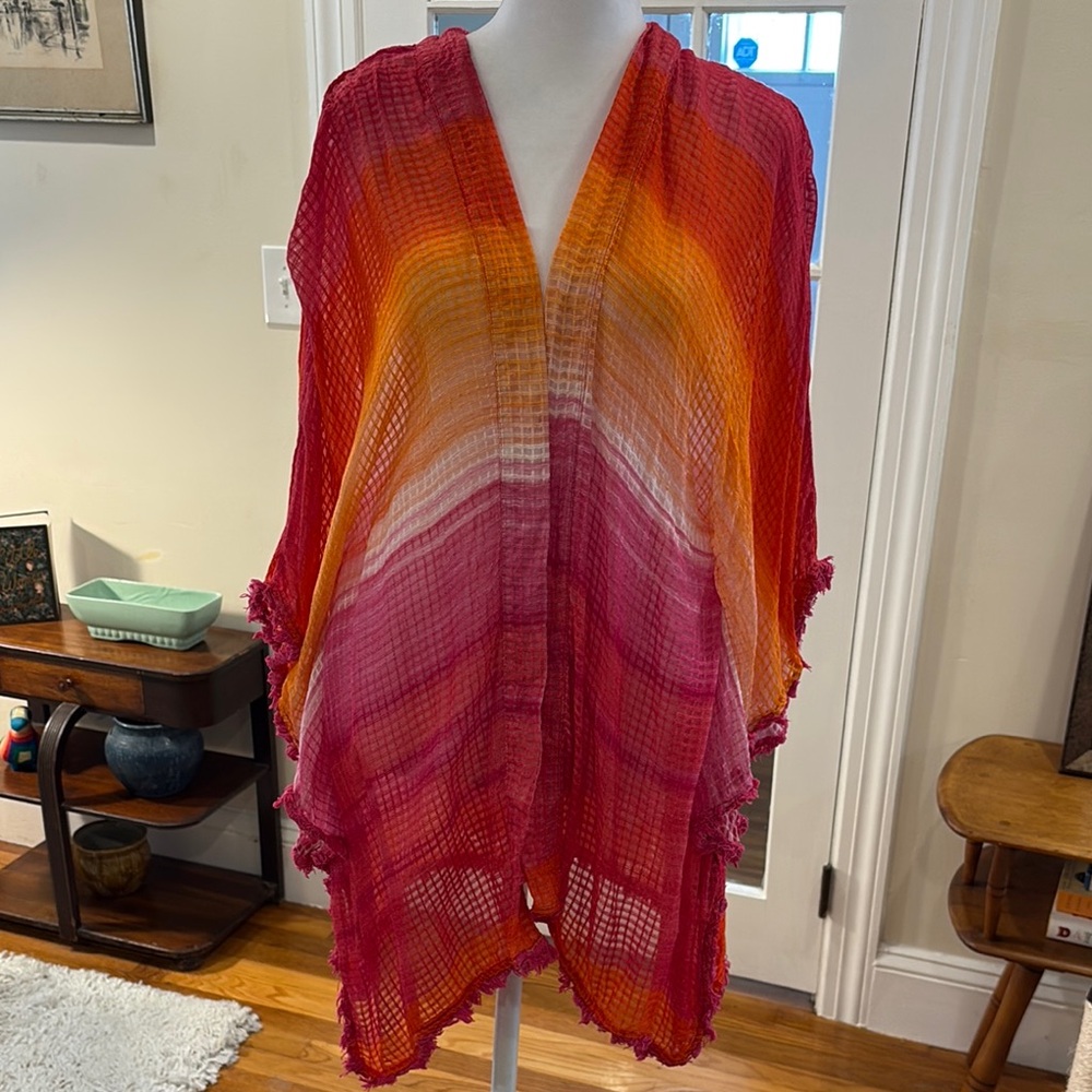 Trina Turk Red and Orange Swim Coverup